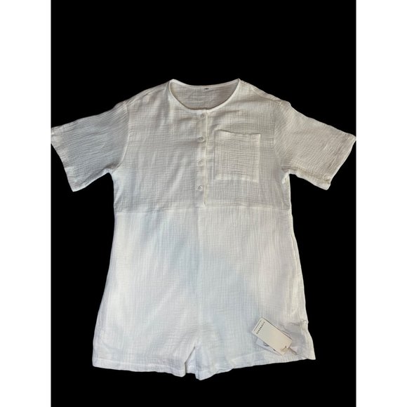 NWT Commense Short Beach/Cover-up Romper White Women’s Sz. M - Picture 1 of 4